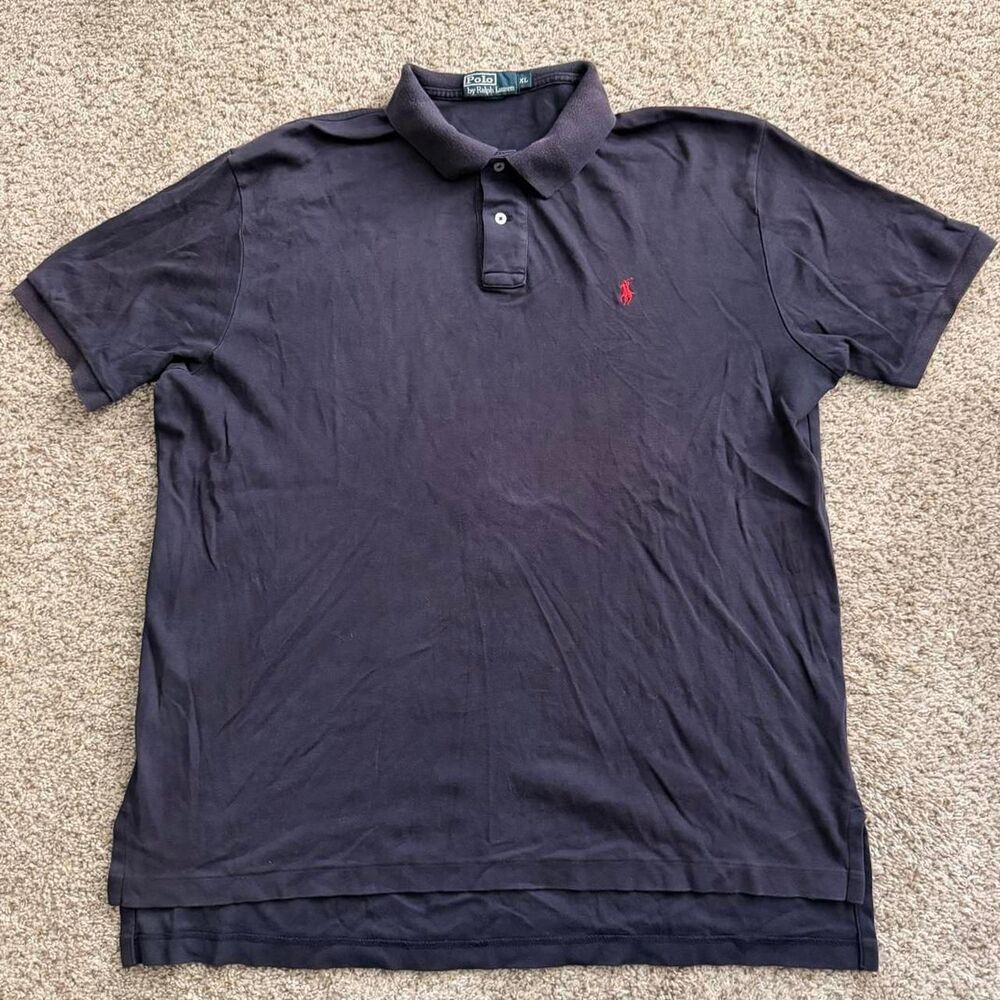 Polo Ralph Lauren Polo Shirt Mens XL Black Red Pony Classic Fit